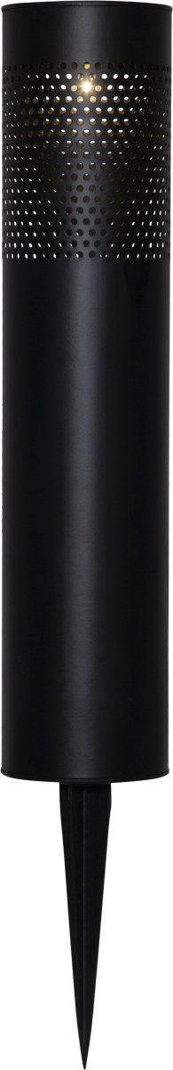 Blace Zwart solarlamp Van Star Trading - De zwarte solar bolderlamp is een decoratieve en stijlvolle verlichting voor tuinen en paden.