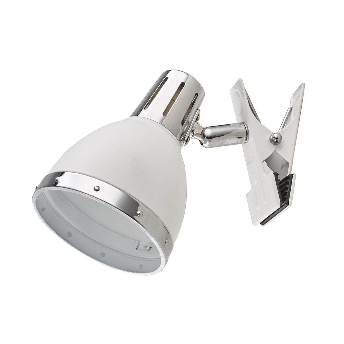 Klämma Wit klemlamp Van Oriva - Wordt geleverd met een transparant snoer van 170 cm lang en een aan/uit-schakelaar.