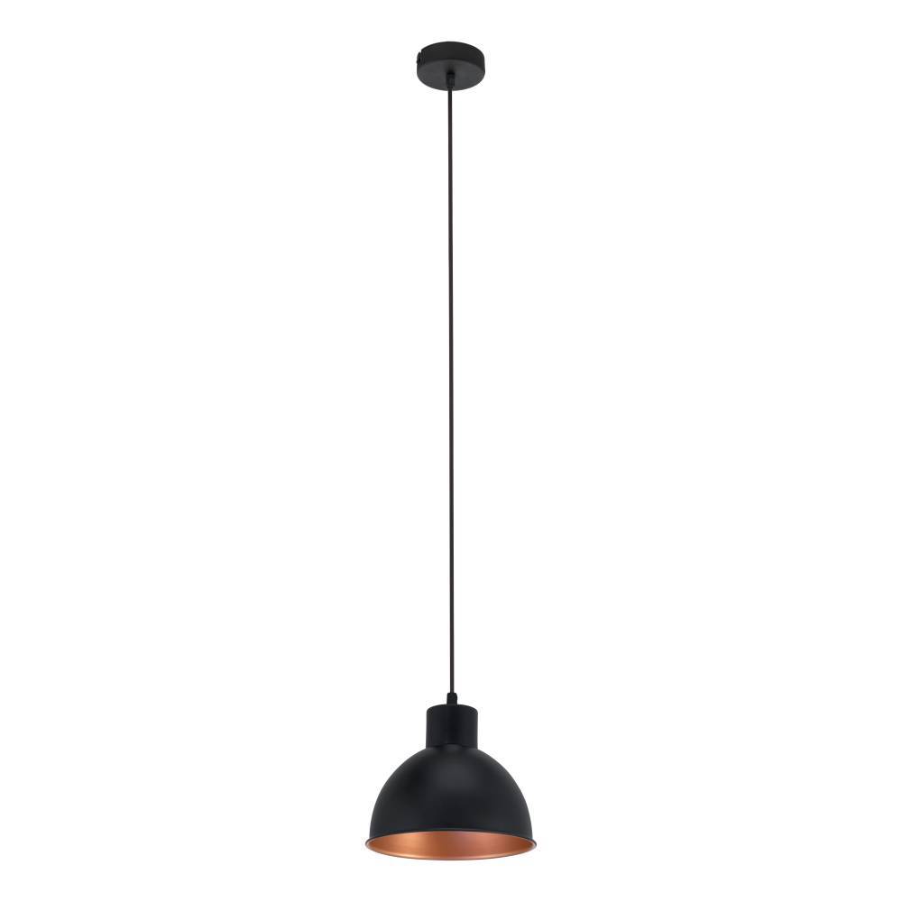 Truro Ø20 Zwart hanglamp Van Eglo - Het minimalistische design van de lamp maakt het gemakkelijk om te combineren met verschillende interieurstijlen en geeft de kamer een vleugje industriële charme en warmte.