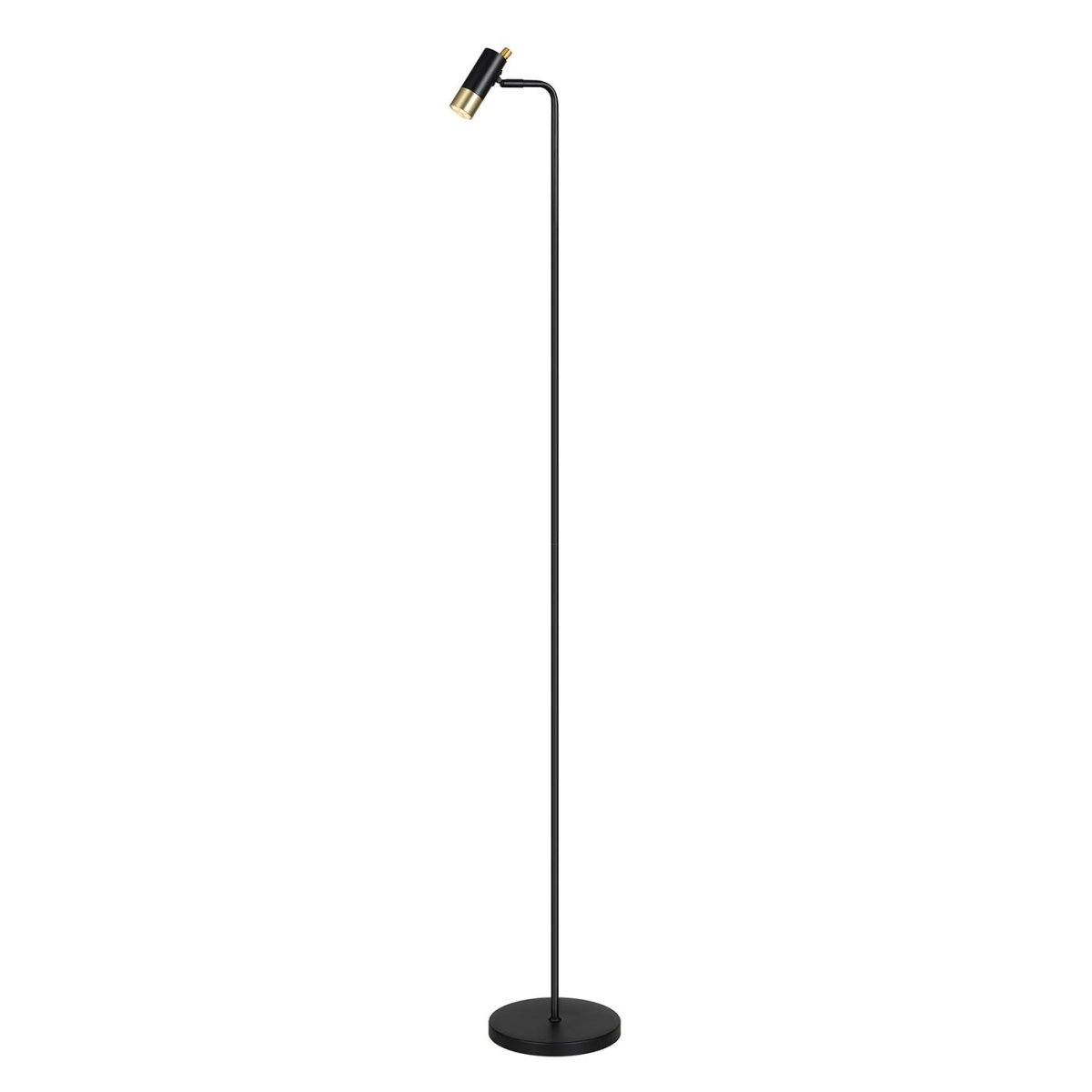 Mini Zwart goud vloerlamp Van Oriva - De Mini vloerlamp is gemaakt van zwart metaal met gouden details, wat zorgt voor een elegant design.