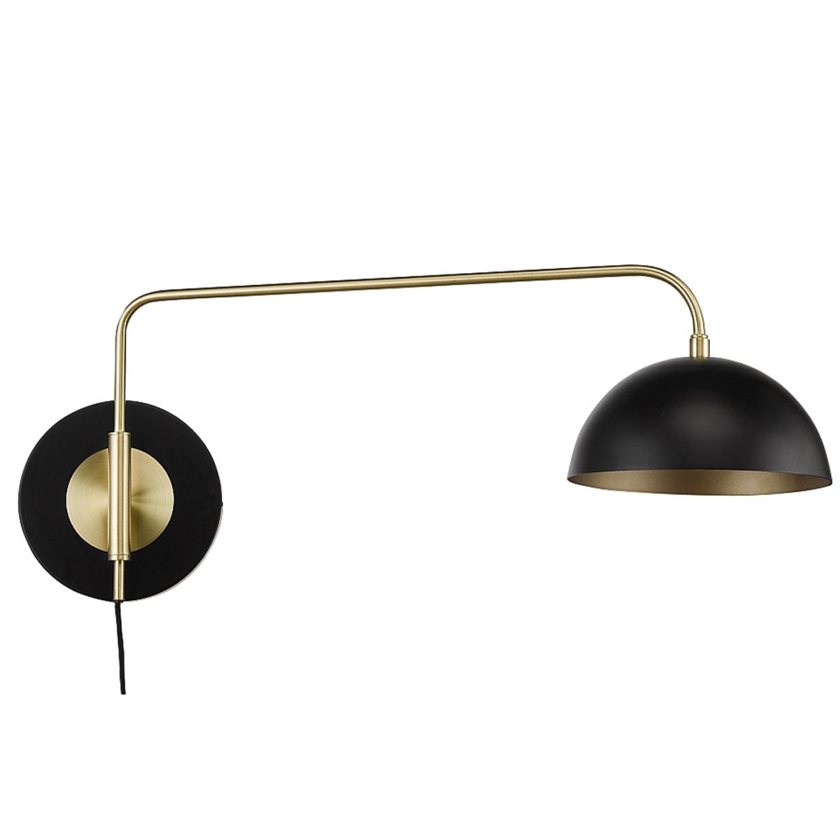 Milano 68cm Zwart wandlamp Van Oriva - De Milano wandlamp is gemaakt van metaal in een stijlvolle zwarte kleur met elegante gouden details.