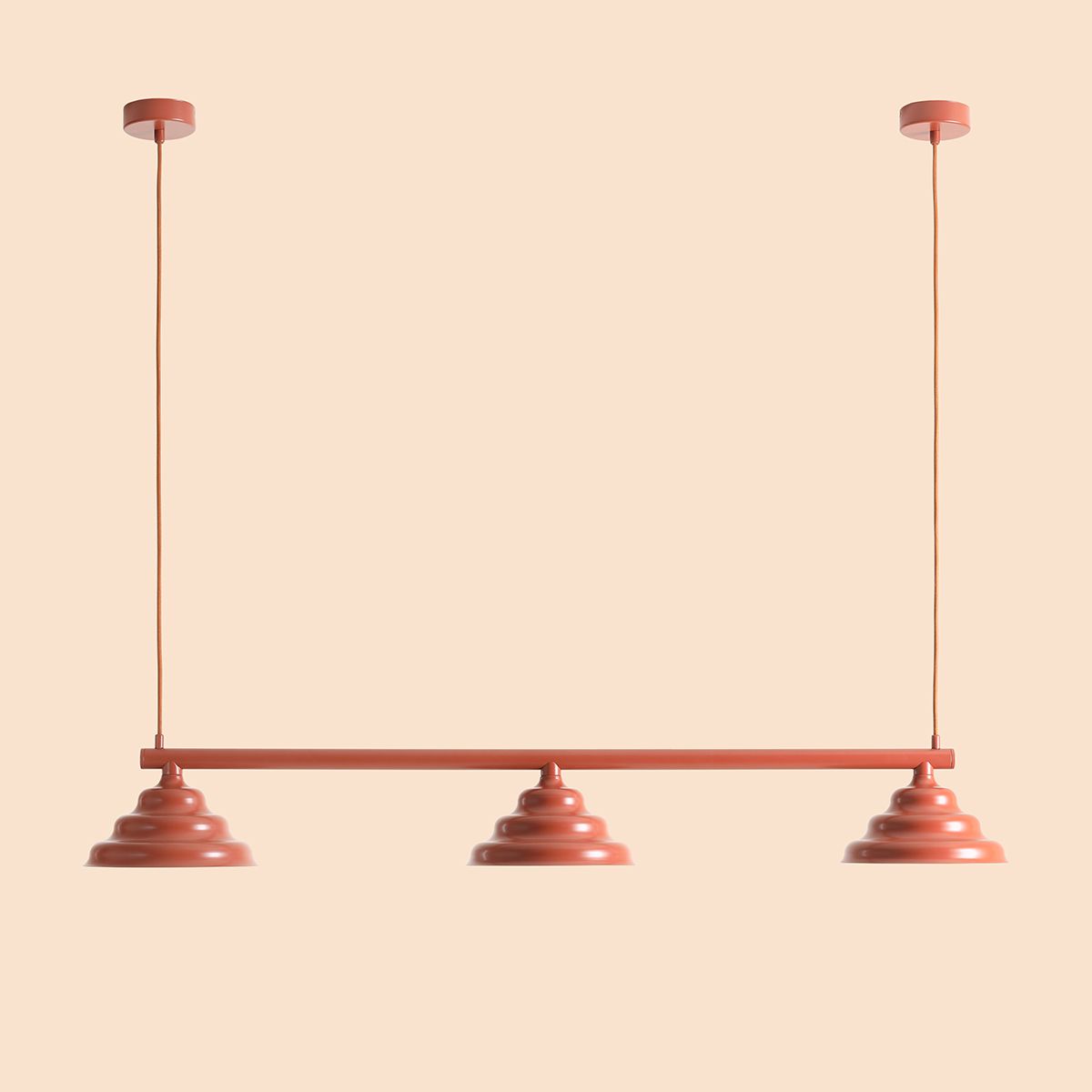 Wave 106cm Oranje hanglamp Van Artera - Wave is een moderne hanglamp met een retrodesign, waardoor het een veelzijdige lamp is die in elk huis past.