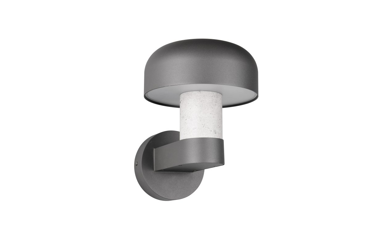 Fraser 24cm Betonnen uiterlijk buitenlamp Van Trio Lighting - De donkergrijze afwerking en het op beton ge&iuml;nspireerde deel geven de gevel een warm en stijlvol karakter.