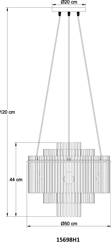Gorley Ø50 Rookkleurig hanglamp Van Globo Lighting - Med sin runda form och sk&auml;rm av r&ouml;kf&auml;rgade glasstavar skapar den en sofistikerad ljusbild och en st&auml;mningsfull atmosf&auml;r.