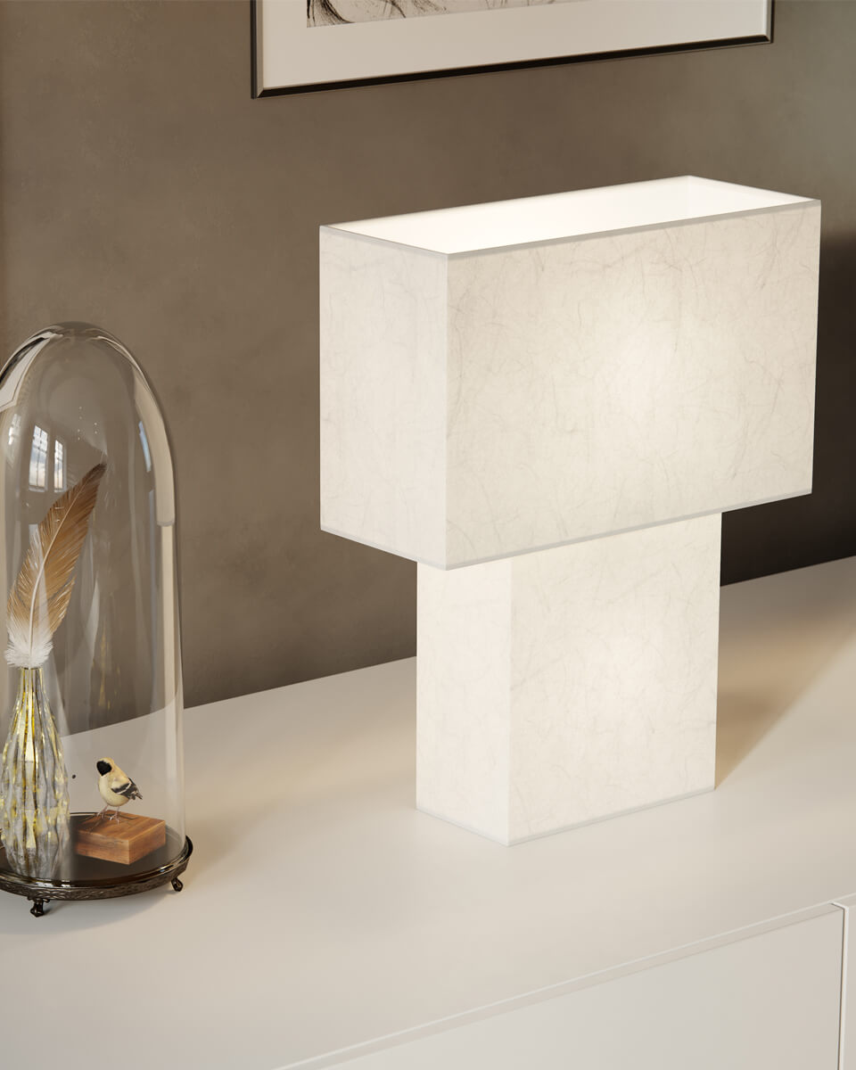 iSquare 50cm Wit tafellamp Van By Rydéns - Laat iSquare een aanvulling zijn op uw interieur, perfect voor het cre&euml;ren van een harmonieuze sfeer met een vleugje Japanse elegantie.