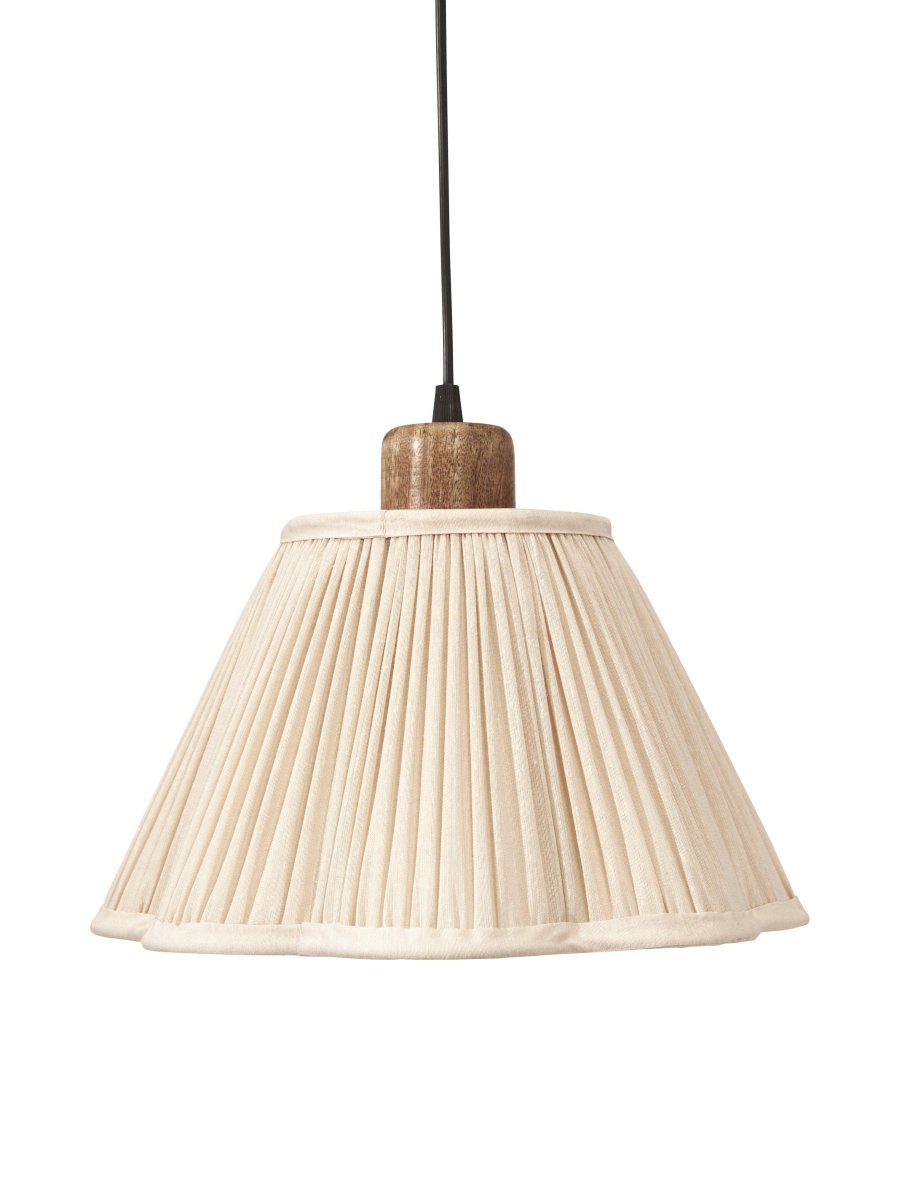 Siv Ø25 Gebroken wit hanglamp Van PR Home - De lampenkap heeft een ringvormige bevestiging aan de bovenkant en wordt geleverd met een plafondophanging met een lamphouder van mangohout.