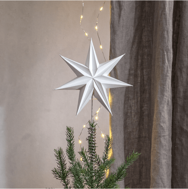 Kerstboomster Isa Wit Van Star Trading - Bevestig de ster boven in de boom en je hebt een fantastische kerstversiering.