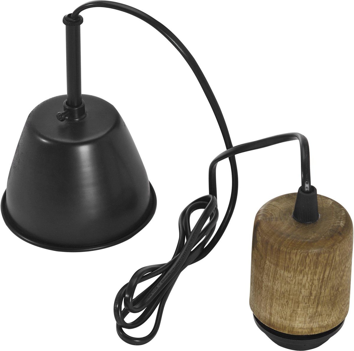 Siv Ø30 Gebroken wit hanglamp Van PR Home - De lampenkap heeft een ringvormige bevestiging aan de bovenkant en wordt geleverd met een plafondophanging met een lamphouder van mangohout.