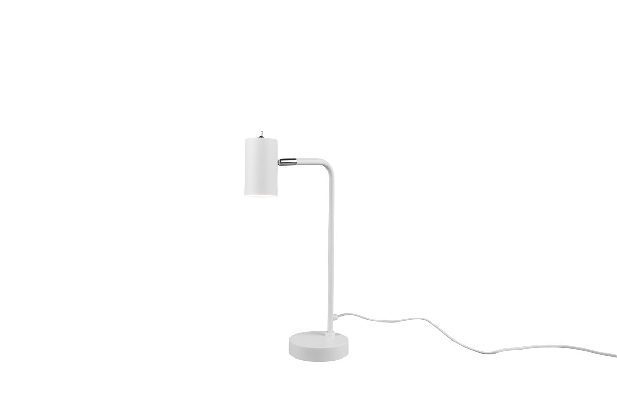 Marley 45cm Wit bureaulamp Van Trio Lighting - De lampenkop is verstelbaar en kan zowel omhoog als omlaag worden gericht.