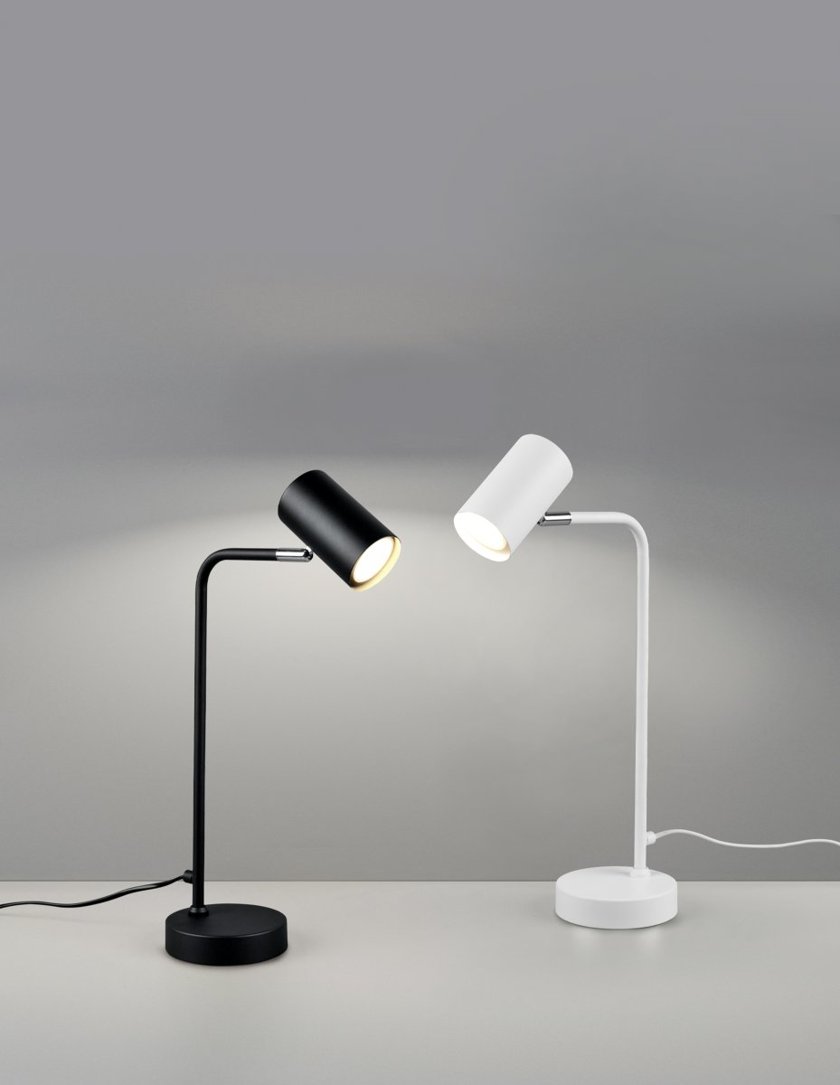 Marley 45cm Zwart bureaulamp Van Trio Lighting - De lampenkop is verstelbaar en kan zowel omhoog als omlaag worden gericht.