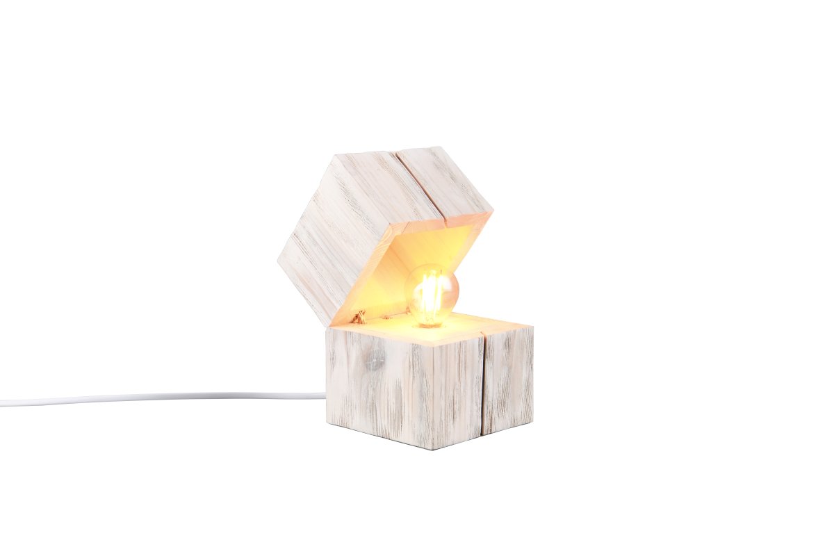 Treasure 16cm Wit tafellamp Van Trio Lighting - Een deurschakelaar zorgt ervoor dat de lamp automatisch aangaat wanneer het deksel wordt geopend en blijft branden.