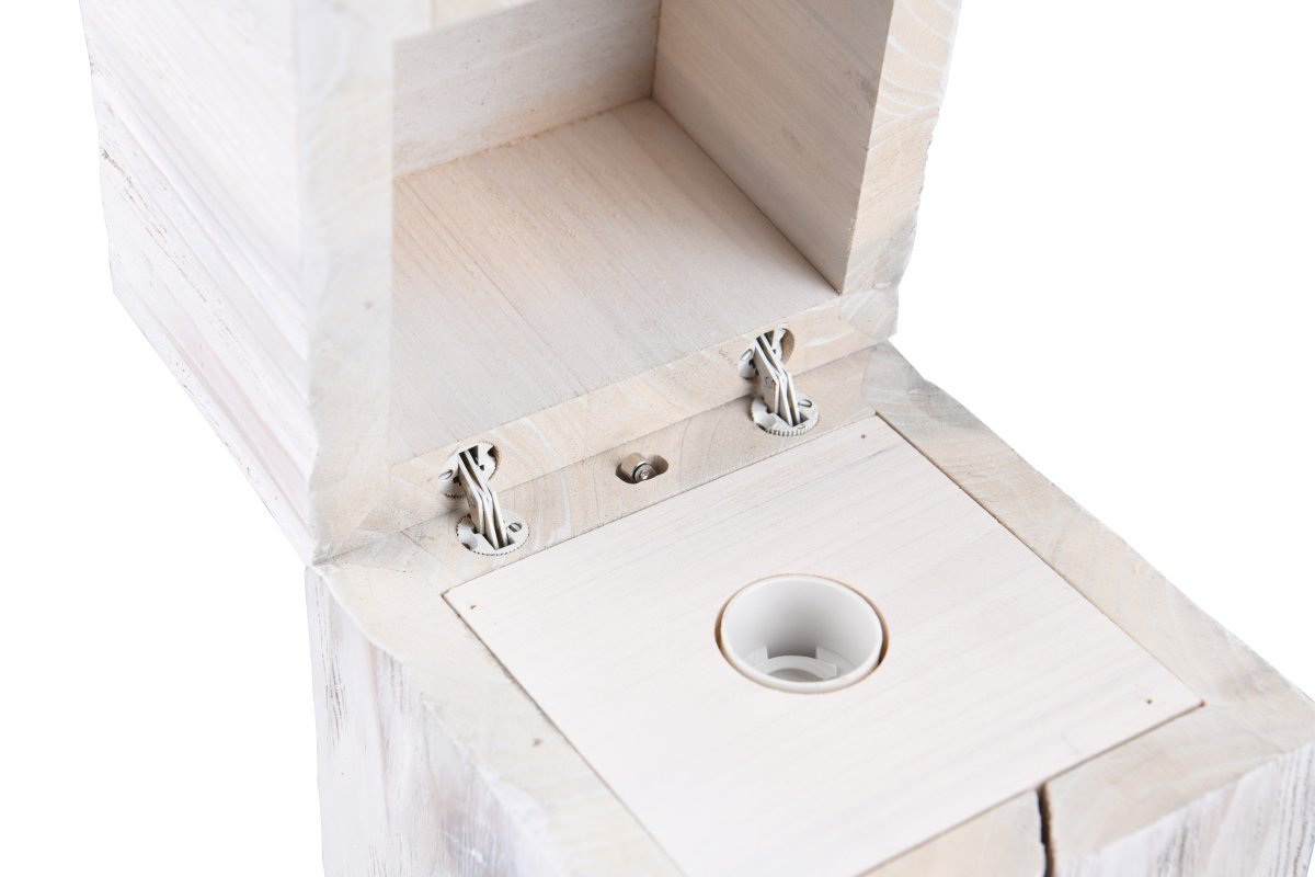 Treasure 16cm Wit tafellamp Van Trio Lighting - Een deurschakelaar zorgt ervoor dat de lamp automatisch aangaat wanneer het deksel wordt geopend en blijft branden.