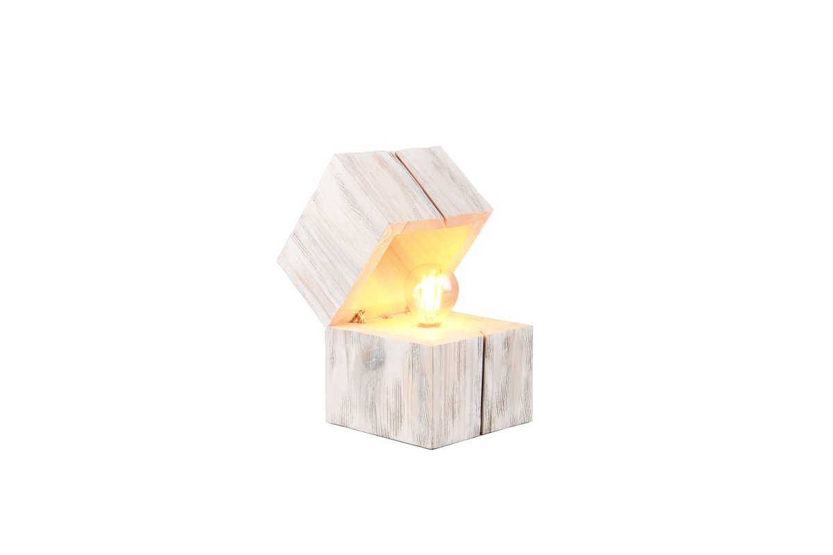 Treasure 16cm Wit tafellamp Van Trio Lighting - Een deurschakelaar zorgt ervoor dat de lamp automatisch aangaat wanneer het deksel wordt geopend en blijft branden.