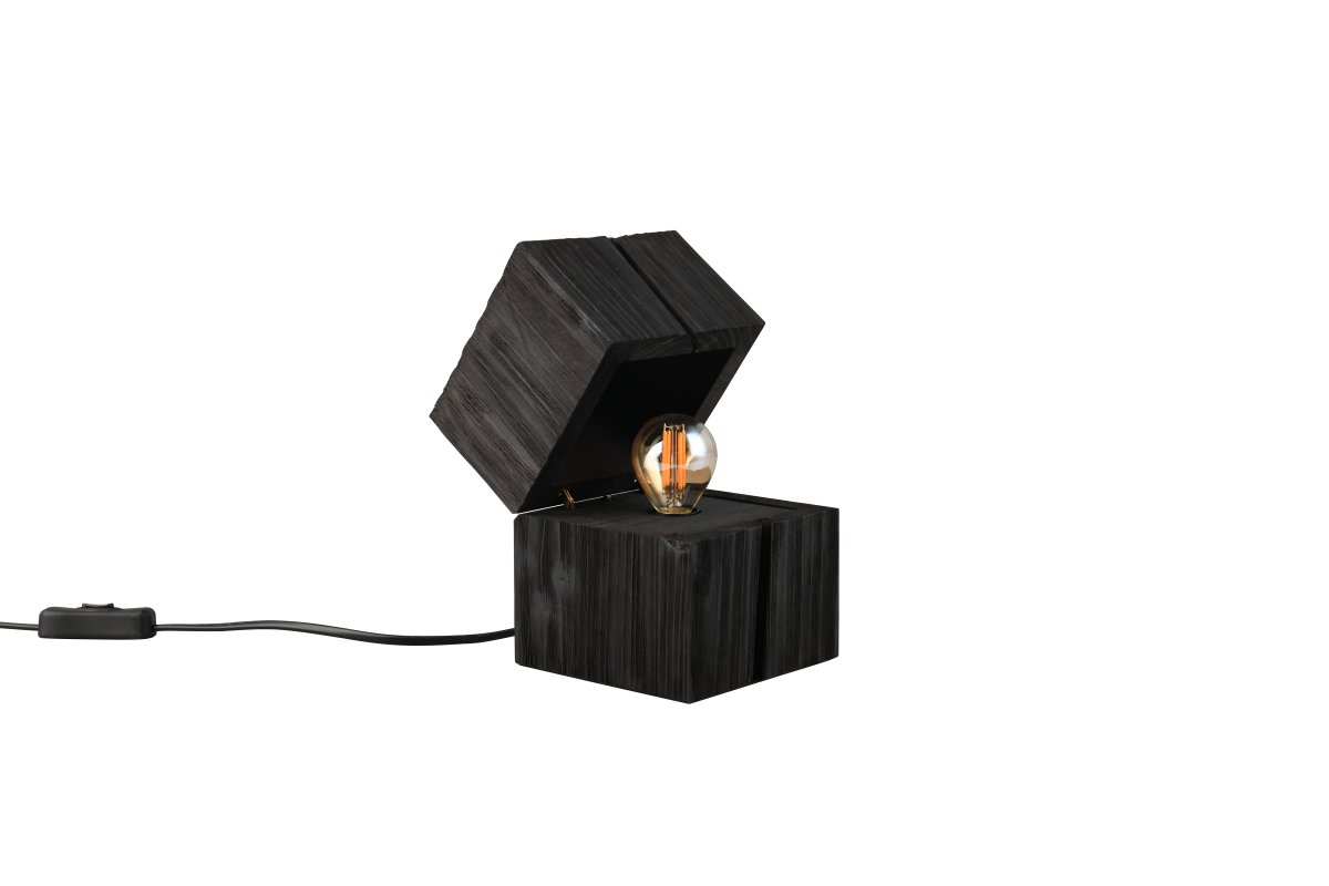 Treasure 16cm Zwart tafellamp Van Trio Lighting - Een deurschakelaar zorgt ervoor dat de lamp automatisch aangaat wanneer het deksel wordt geopend en blijft branden.