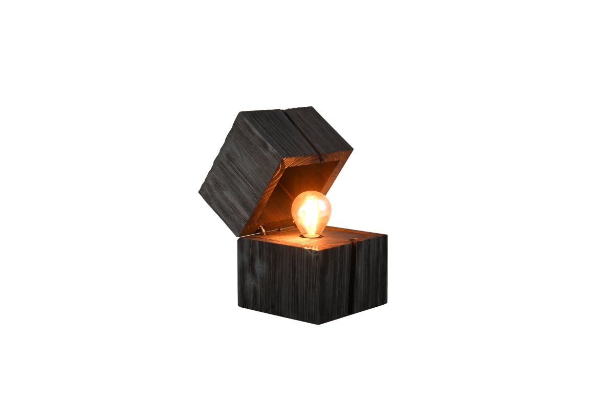 Treasure 16cm Zwart tafellamp Van Trio Lighting - Een deurschakelaar zorgt ervoor dat de lamp automatisch aangaat wanneer het deksel wordt geopend en blijft branden.