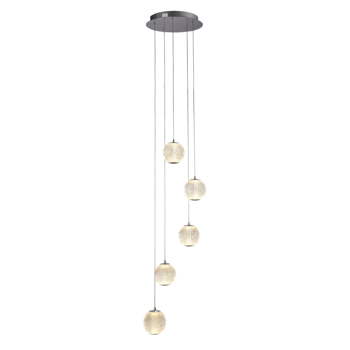 Allure Ø30 Chroom hanglamp Van Searchlight - Of u nu gericht licht boven de eettafel wilt of liever een zachtere sfeerverlichting, met de Allure hanglamp kunt u precies de juiste sfeer creëren.
