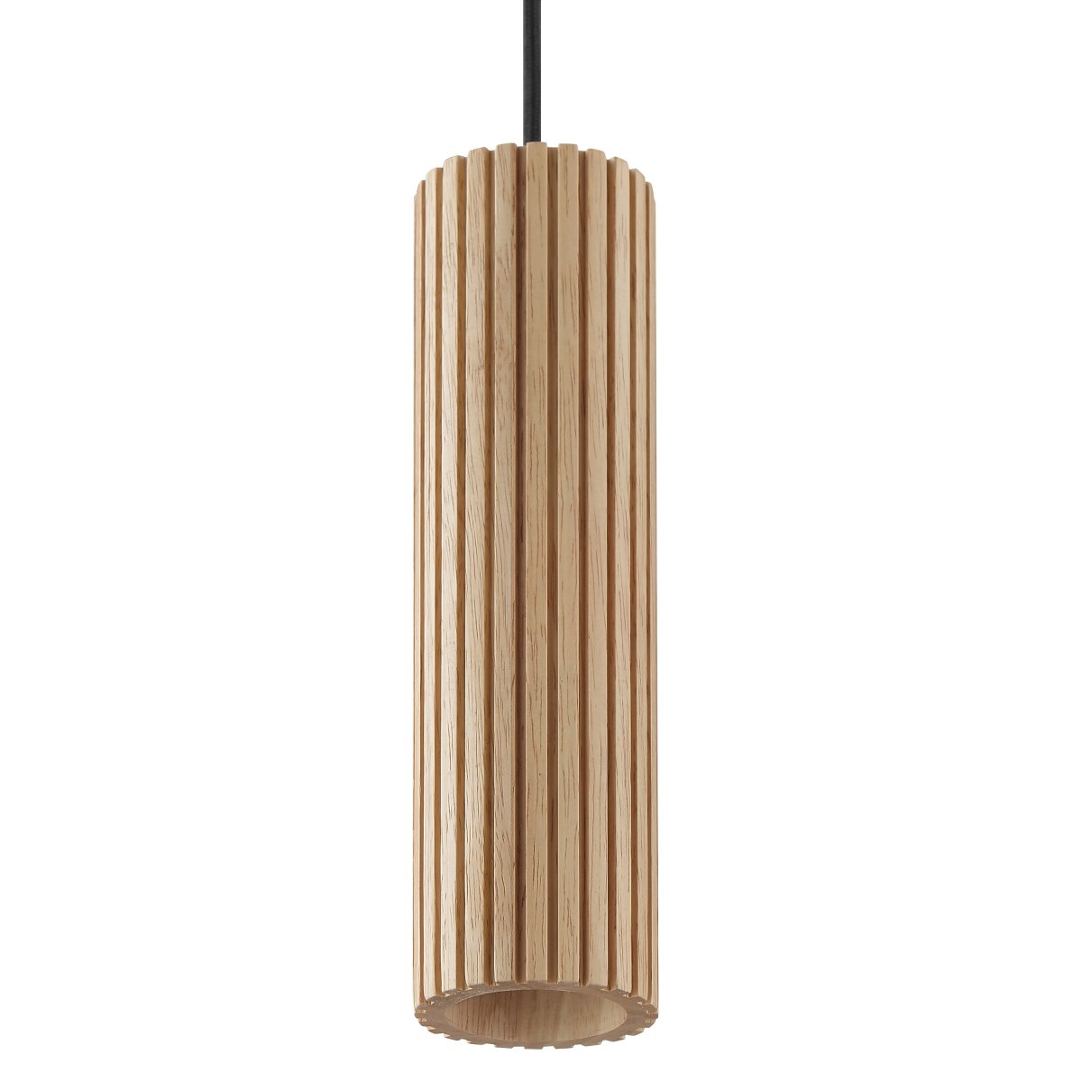 Lakewood 50cm Hout hanglamp Van Brilliant - De drie kappen zijn op een rij geplaatst en de hoogte kan tijdens de installatie worden aangepast aan de ruimte en de gewenste plaatsing.