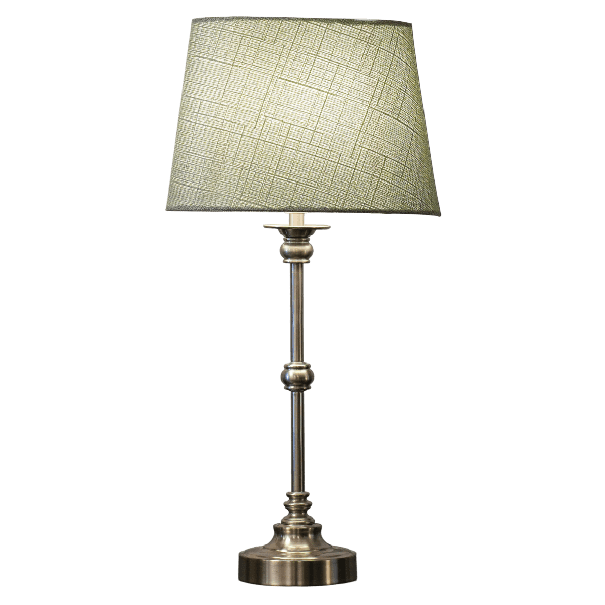 Axel Mini 50cm Zilver/groen tafellamp Van Lampan - De lampvoet is gemaakt van metaal met een prachtige satijnzilveren afwerking, wat de lamp een warm en tijdloos karakter geeft.