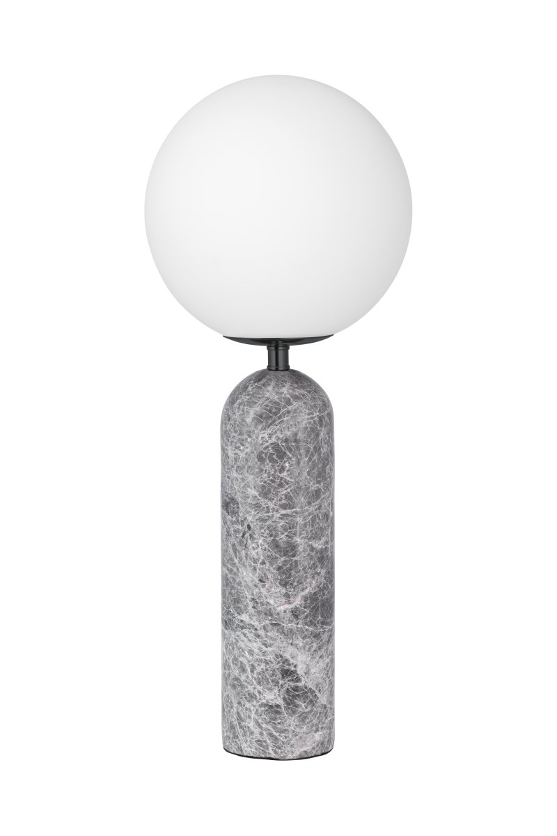 Torrano 53cm Grijs marmer tafellamp Van Globen Lighting - Steen is een natuurlijk materiaal, de kleur en tinten van het marmer variëren en creëren een uniek patroon voor elk stuk.