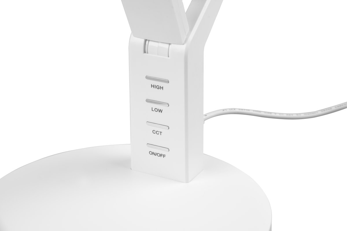 Ava 40cm Wit bureaulamp Van Trio Lighting - Dankzij de ingebouwde geheugenfunctie keert de lamp altijd terug naar de laatst ingestelde lichtstand.
