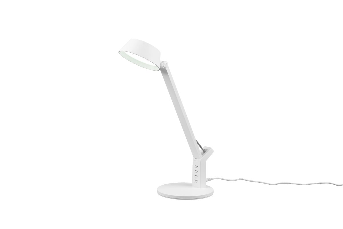Ava 40cm Wit bureaulamp Van Trio Lighting - Dankzij de ingebouwde geheugenfunctie keert de lamp altijd terug naar de laatst ingestelde lichtstand.