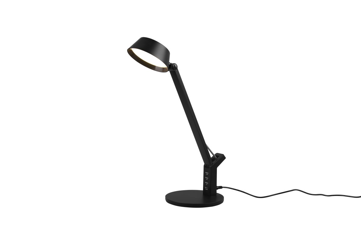 Ava 40cm Zwart bureaulamp Van Trio Lighting - Dankzij de ingebouwde geheugenfunctie keert de lamp altijd terug naar de laatst ingestelde lichtstand.