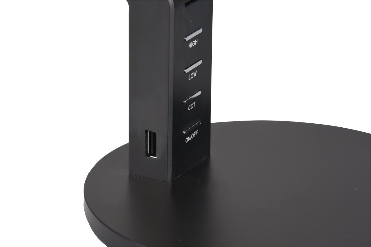 Ava 40cm Zwart bureaulamp Van Trio Lighting - Dankzij de ingebouwde geheugenfunctie keert de lamp altijd terug naar de laatst ingestelde lichtstand.