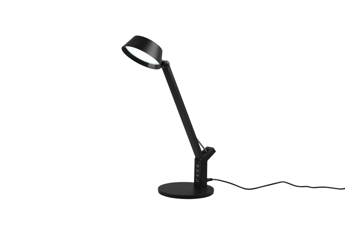 Ava 40cm Zwart bureaulamp Van Trio Lighting - Dankzij de ingebouwde geheugenfunctie keert de lamp altijd terug naar de laatst ingestelde lichtstand.