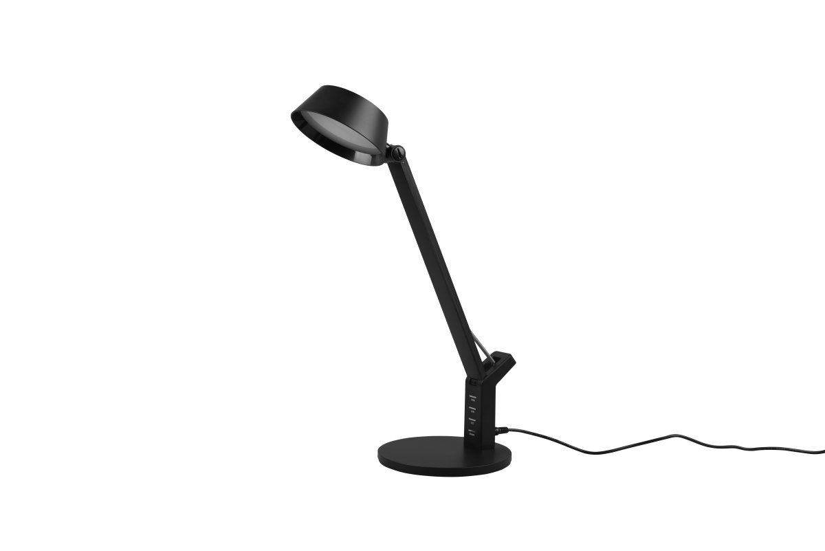 Ava 40cm Zwart bureaulamp Van Trio Lighting - Dankzij de ingebouwde geheugenfunctie keert de lamp altijd terug naar de laatst ingestelde lichtstand.