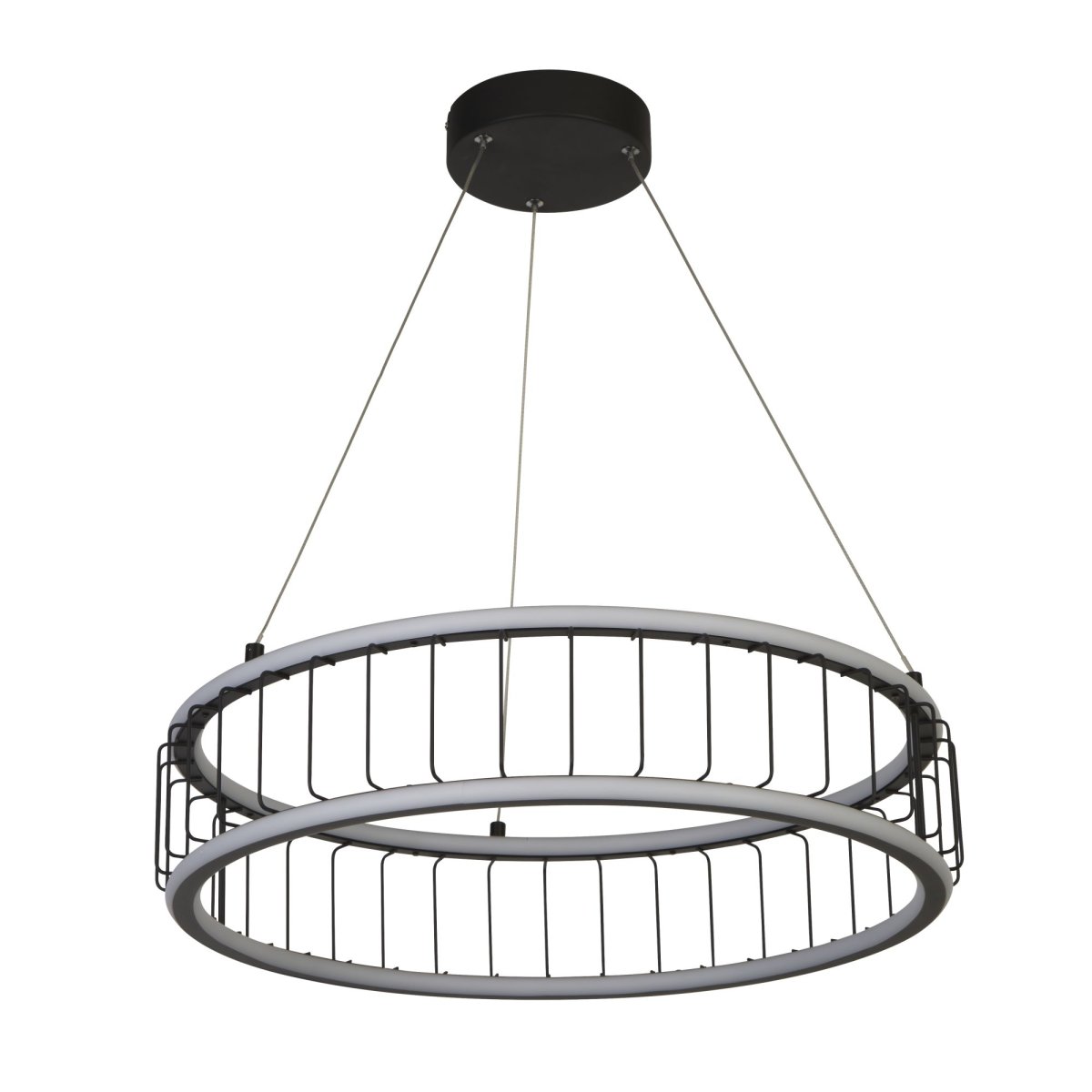 Circolo Ø57 Zand zwart hanglamp Van Searchlight - Deze unieke eigenschap zorgt voor een evenwichtige en gelijkmatig verdeelde verlichting, perfect voor in de woonkamer, hal, keuken of boven de eettafel.