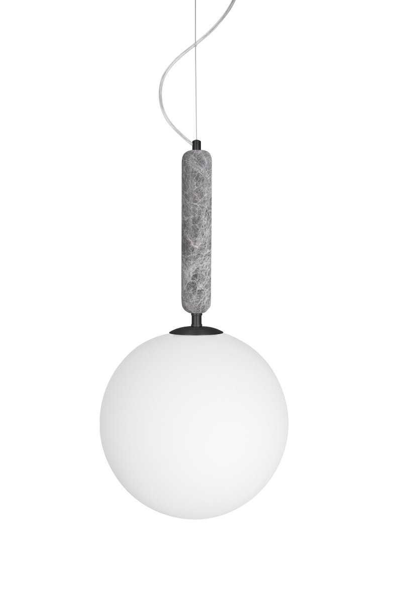 Torrano Ø30 Grijs marmer hanglamp Van Globen Lighting - Steen is een natuurlijk materiaal, de kleur en de tinten van het marmer vari&euml;ren en cre&euml;ren een uniek patroon voor elk stuk.