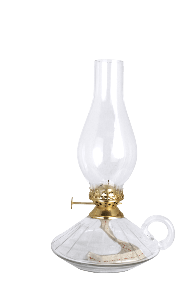  Kerosene lamp with handle big Transparant Van Strömshaga - De olielampbehuizing is gemaakt van helder glas met prachtig ge&euml;tste randen die de lamp een elegante en tijdloze uitstraling geven.