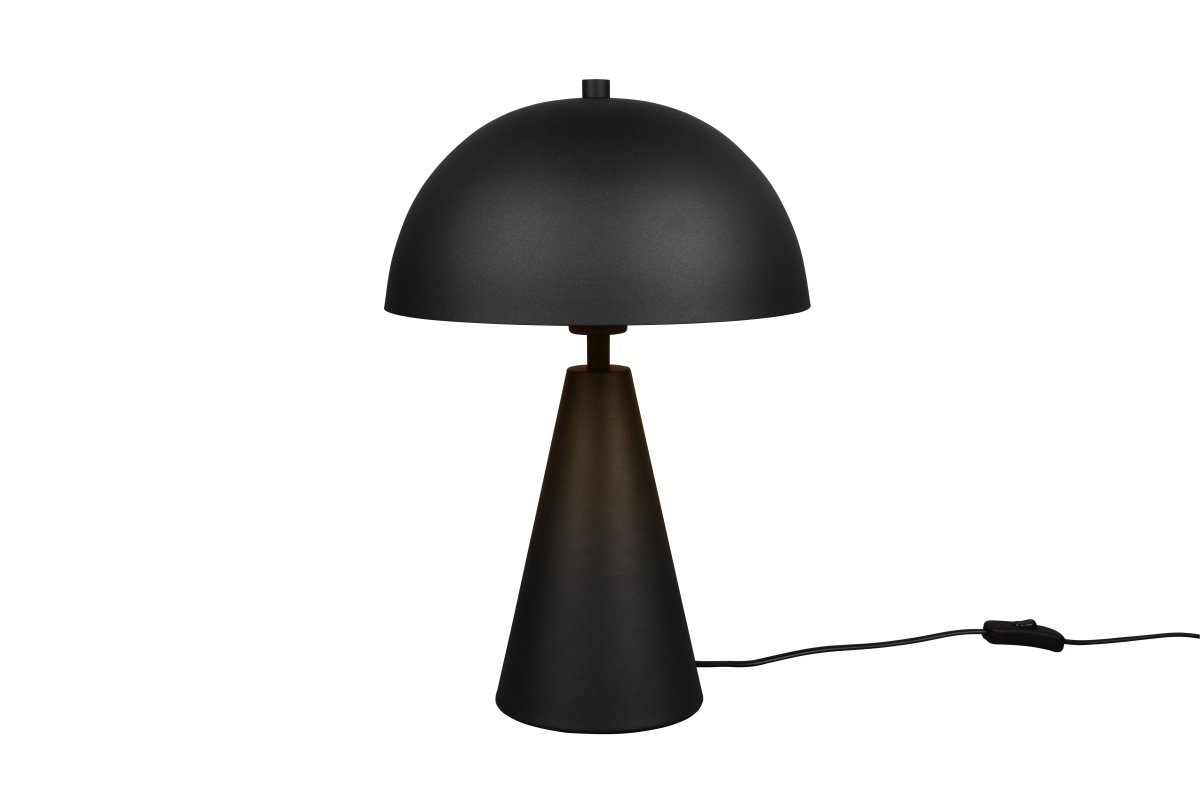 Alfie 43cm Zwart tafellamp Van Trio Lighting - De elegante paddenstoelvorm van hoogwaardig metaal en het matzwarte oppervlak zorgt voor een subtiel, naar beneden gericht licht dat een aangenaam, indirect licht creëert.