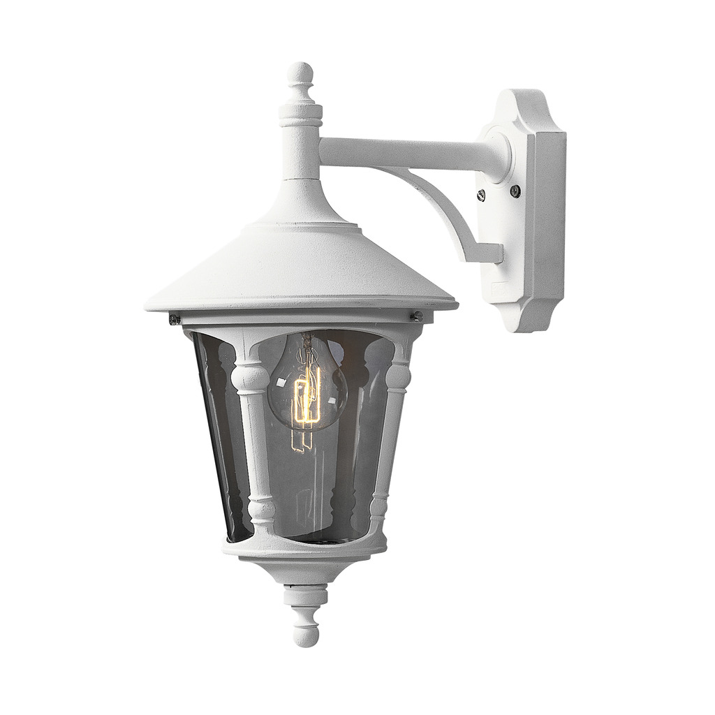 Virgo Wit buitenlamp Van Konstsmide - Maak een indrukwekkende eerste indruk en geef uw buitenmuur een stijlvolle verlichtingsoplossing die traditie combineert met functionaliteit!