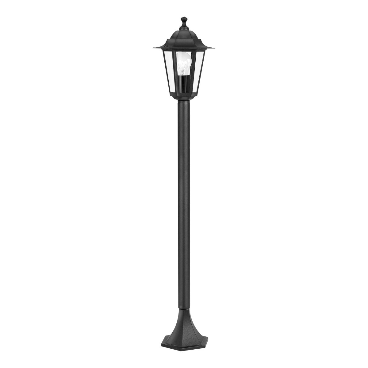 Laterna 100cm Zwart lichtpaaltjes Van Eglo - Het heldere glas zorgt voor een aangenaam licht en accentueert de lichtbron op stijlvolle wijze.