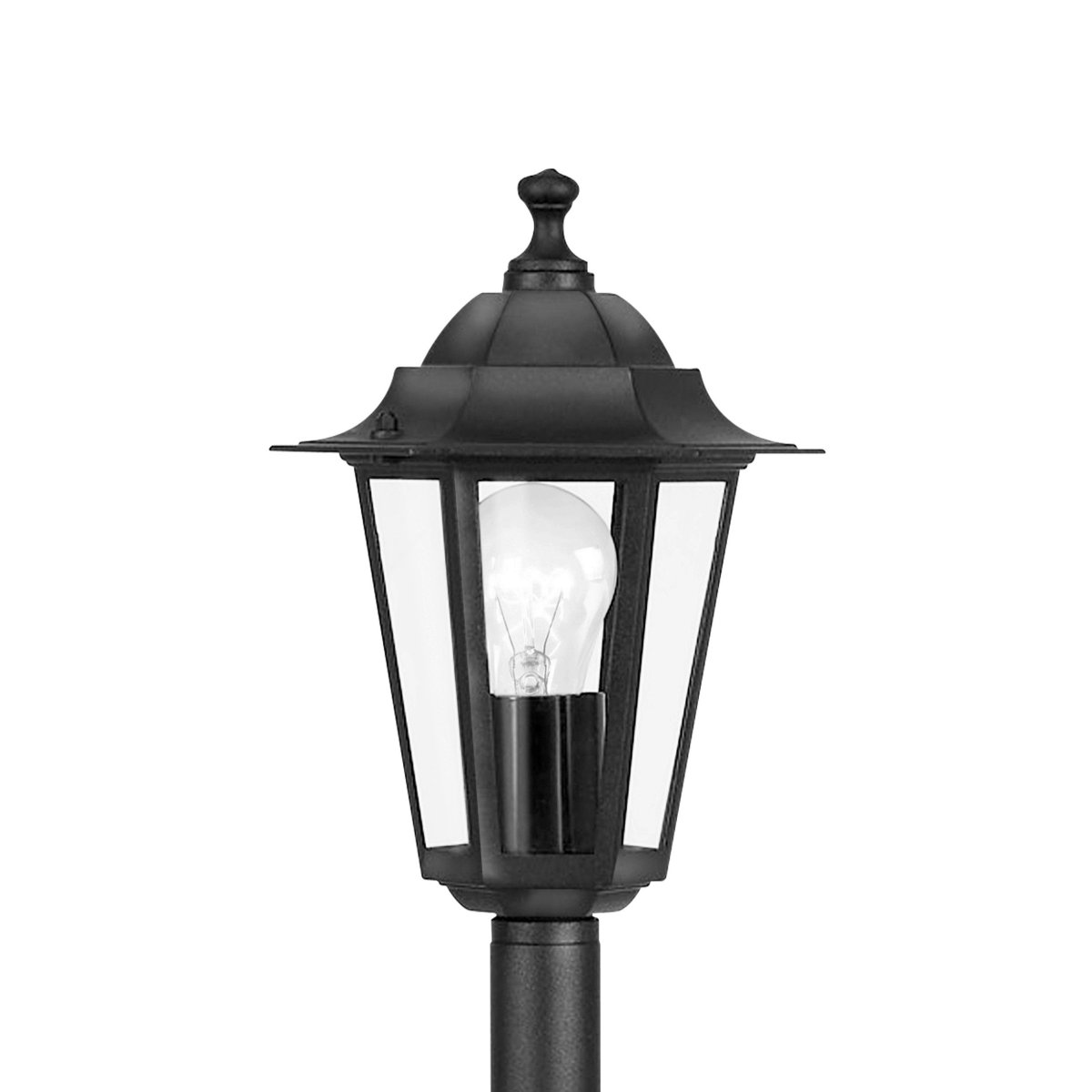 Laterna 100cm Zwart lichtpaaltjes Van Eglo - Het heldere glas zorgt voor een aangenaam licht en accentueert de lichtbron op stijlvolle wijze.