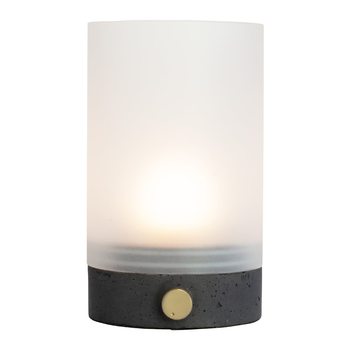 Cozy 20cm Grijs Draagbare Van Dyberg Larsen - Hij laadt eenvoudig op via USB-C en is compact genoeg om op uw bureau te plaatsen.