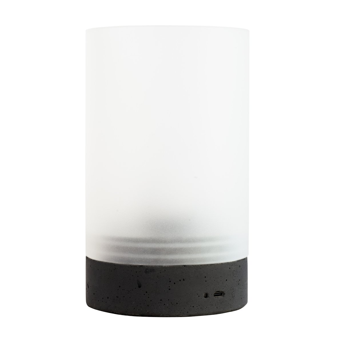 Cozy 20cm Grijs Draagbare Van Dyberg Larsen - Hij laadt eenvoudig op via USB-C en is compact genoeg om op uw bureau te plaatsen.