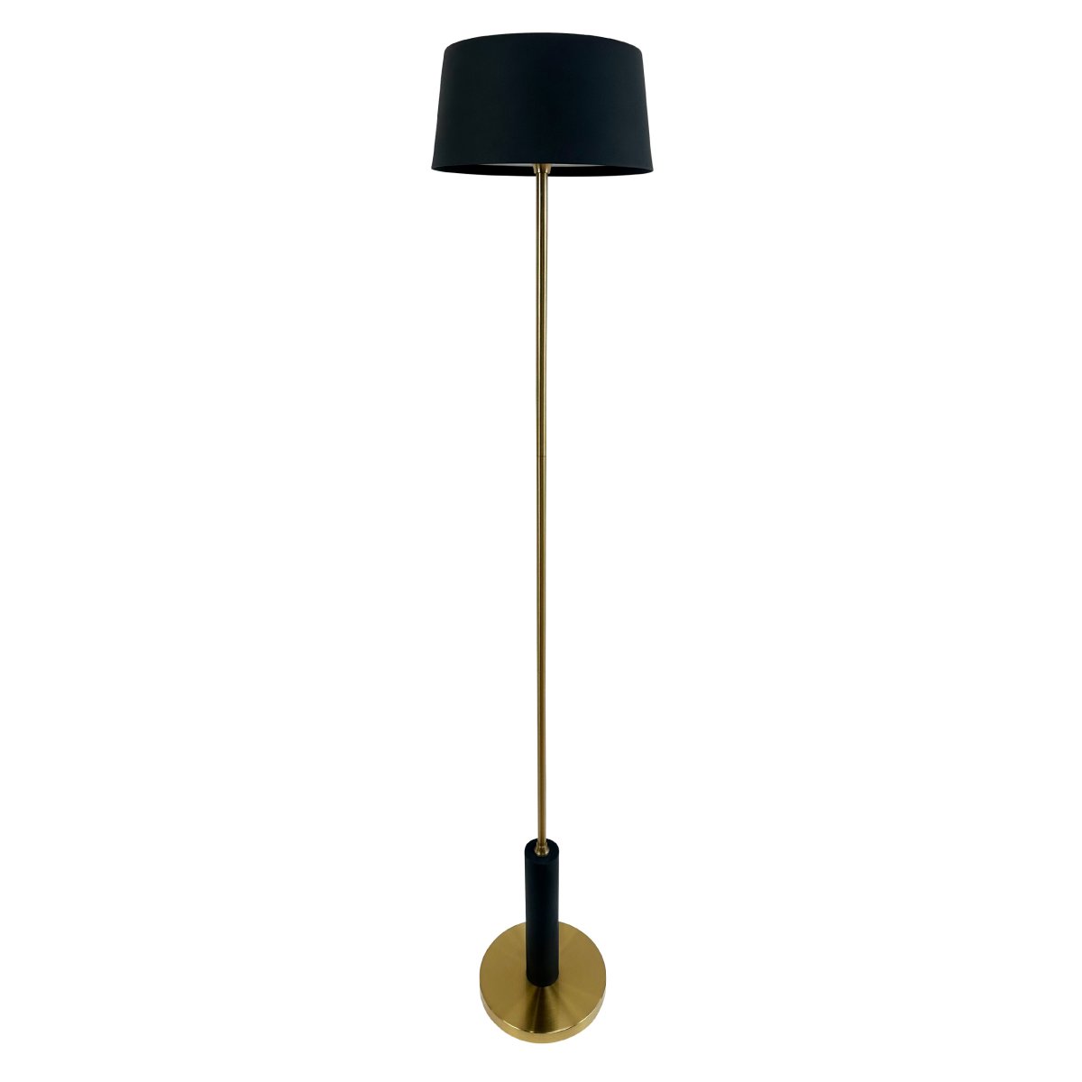 Yoyo LED 125cm Messing Draagbare Van Dyberg Larsen - Med en bas och stomme i m&auml;ssings, kombinerat med en sk&auml;rm i borstad svart metall, blir Yoyo en elegant inredningsdetalj.