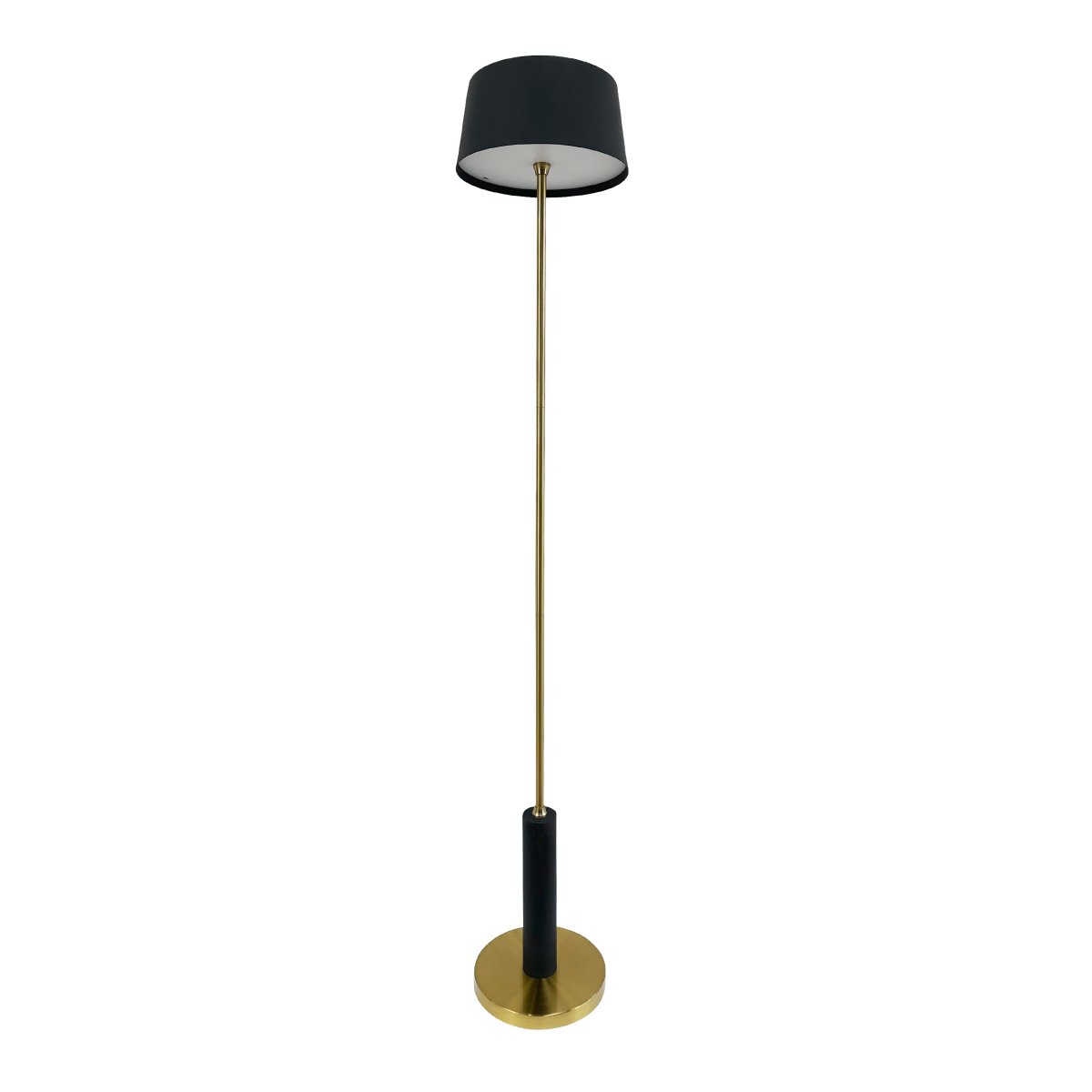Yoyo LED 125cm Messing Draagbare Van Dyberg Larsen - Med en bas och stomme i m&auml;ssings, kombinerat med en sk&auml;rm i borstad svart metall, blir Yoyo en elegant inredningsdetalj.
