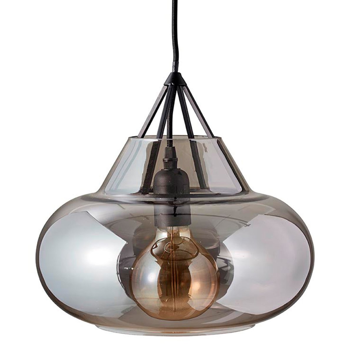 Polo Ø30 Zwart hanglamp Van Dyberg Larsen - Polo is geïnspireerd op het gewelf van een koepel en verspreidt een gericht licht naar beneden, terwijl de open bovenkant een decoratief lichtspel naar boven creëert.