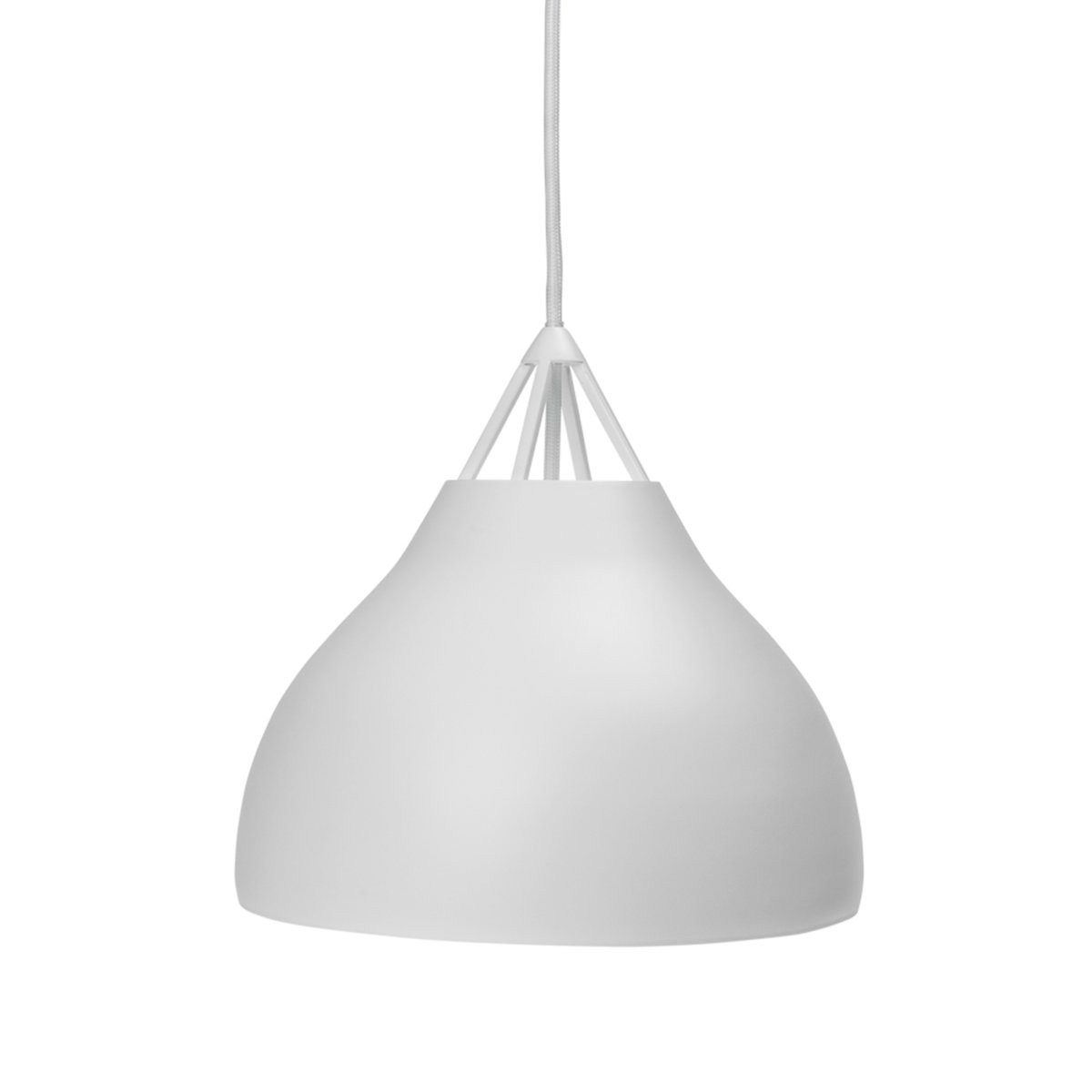 Pyra Ø23 Wit hanglamp Van Dyberg Larsen - Als de lamp aan staat, verspreidt hij een prachtig licht, ideaal om de hele kamer te verlichten of een gezellige sfeer te creëren in een hoekje van de woonkamer.