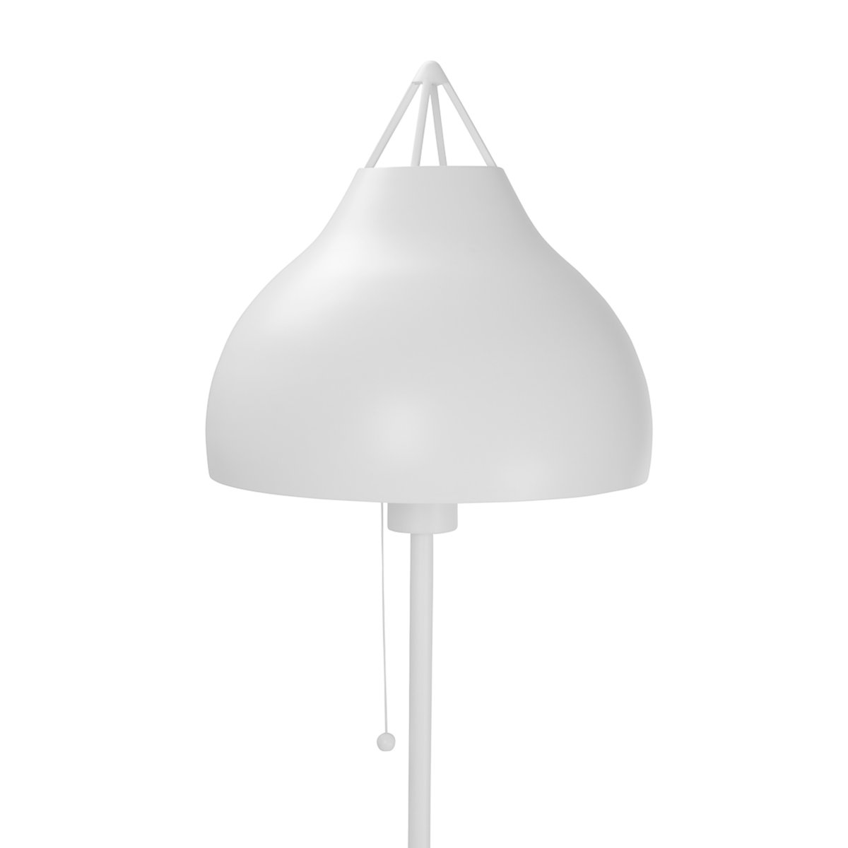 Pyra Wit vloerlamp Van Dyberg Larsen - De Pyra vloerlamp in prachtig mat wit heeft een klassiek, Scandinavisch design met een grote en elegante vorm die een zacht en sfeervol licht verspreidt.