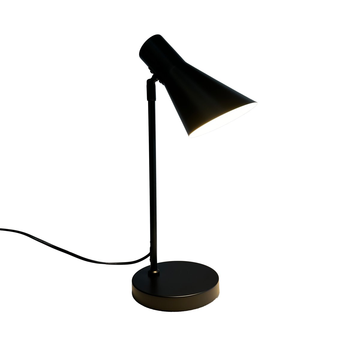 Denver 45cm Zwart bureaulamp Van Dyberg Larsen - De serie bestaat uit een tafellamp, staande lamp en wandlamp, allemaal in matzwart.