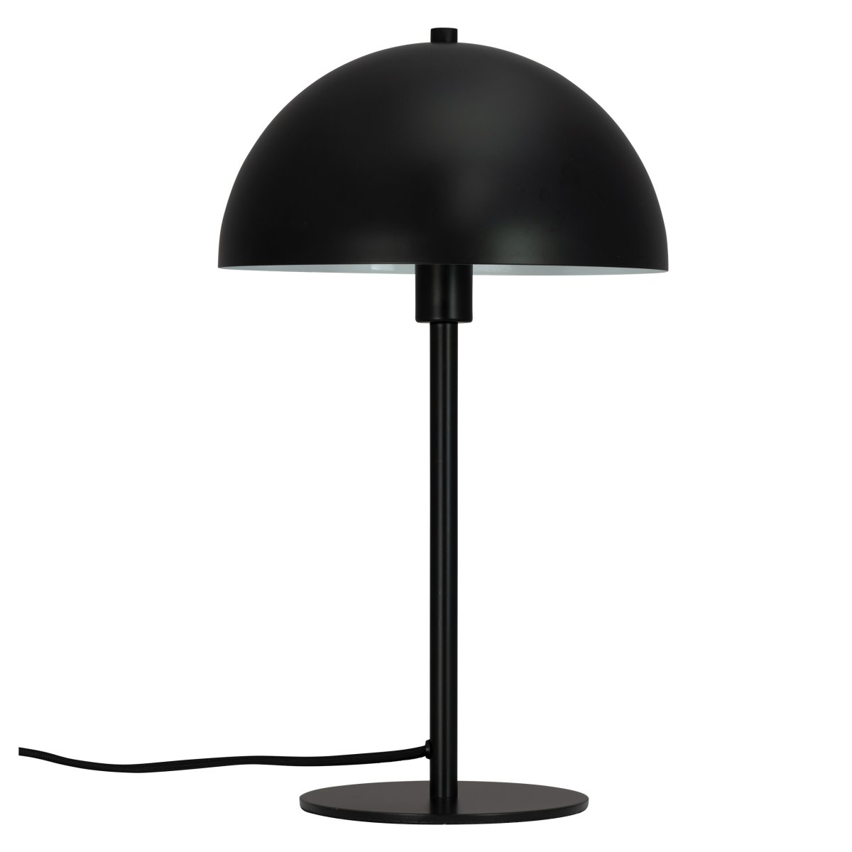 Stockholm 43cm Zwart tafellamp Van Dyberg Larsen - De lamp verspreidt een zacht en aangenaam licht dat een aangename sfeer cre&euml;ert, ongeacht of deze op het bureau, het nachtkastje of in de woonkamer wordt geplaatst.