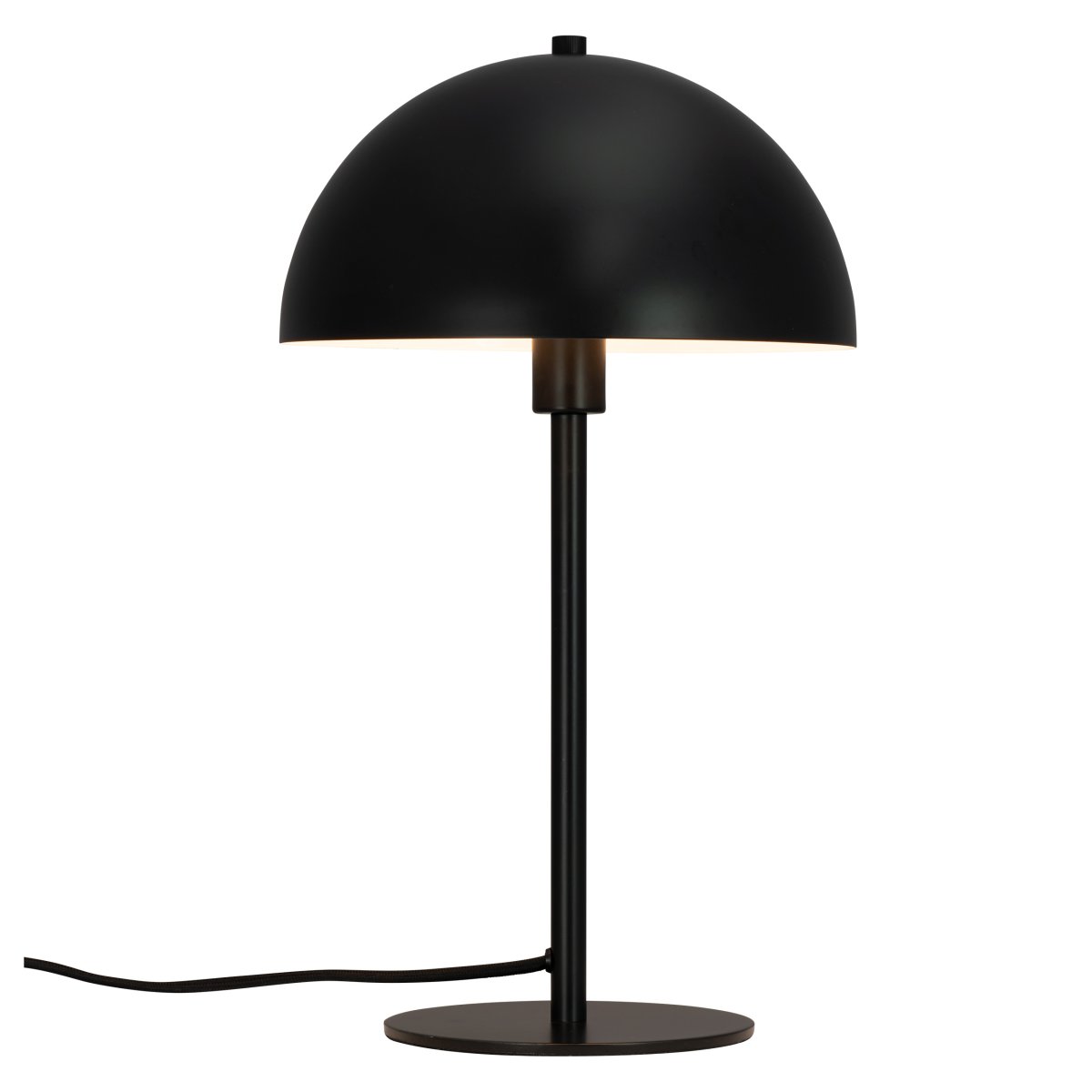 Stockholm 43cm Zwart tafellamp Van Dyberg Larsen - De lamp verspreidt een zacht en aangenaam licht dat een aangename sfeer cre&euml;ert, ongeacht of deze op het bureau, het nachtkastje of in de woonkamer wordt geplaatst.