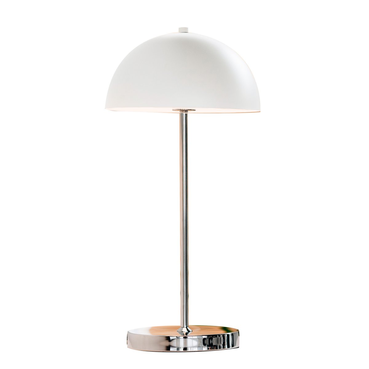 Garda 55cm Chroom Draagbare Van Dyberg Larsen - Het stijlvolle design van de lamp verspreidt een warm en aangenaam licht, waardoor deze ideaal is voor op een bureau, nachtkastje of bijzettafel in de woonkamer.