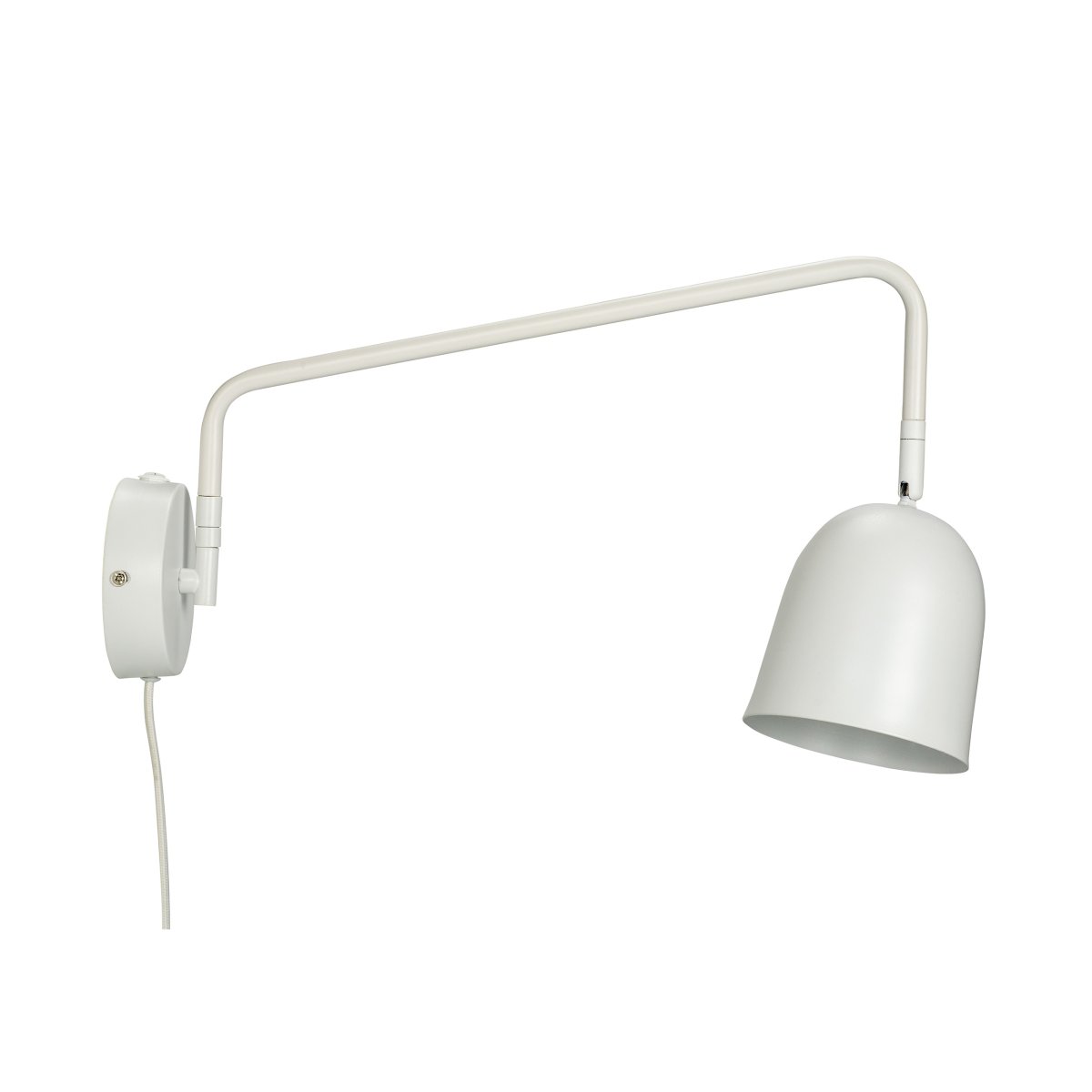 Manchester 45cm Wit wandlamp Van Dyberg Larsen - De stroomonderbreker bevindt zich op de muurbevestiging en het snoer kan worden losgekoppeld als de lamp rechtstreeks op een fitting moet worden aangesloten.