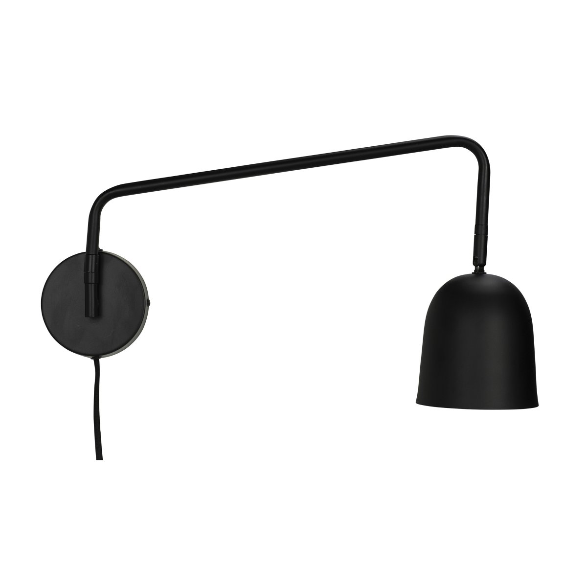 Manchester 45cm Zwart wandlamp Van Dyberg Larsen - De stroomonderbreker bevindt zich op de muurbevestiging en het snoer kan worden losgekoppeld als de lamp rechtstreeks op een fitting moet worden aangesloten.