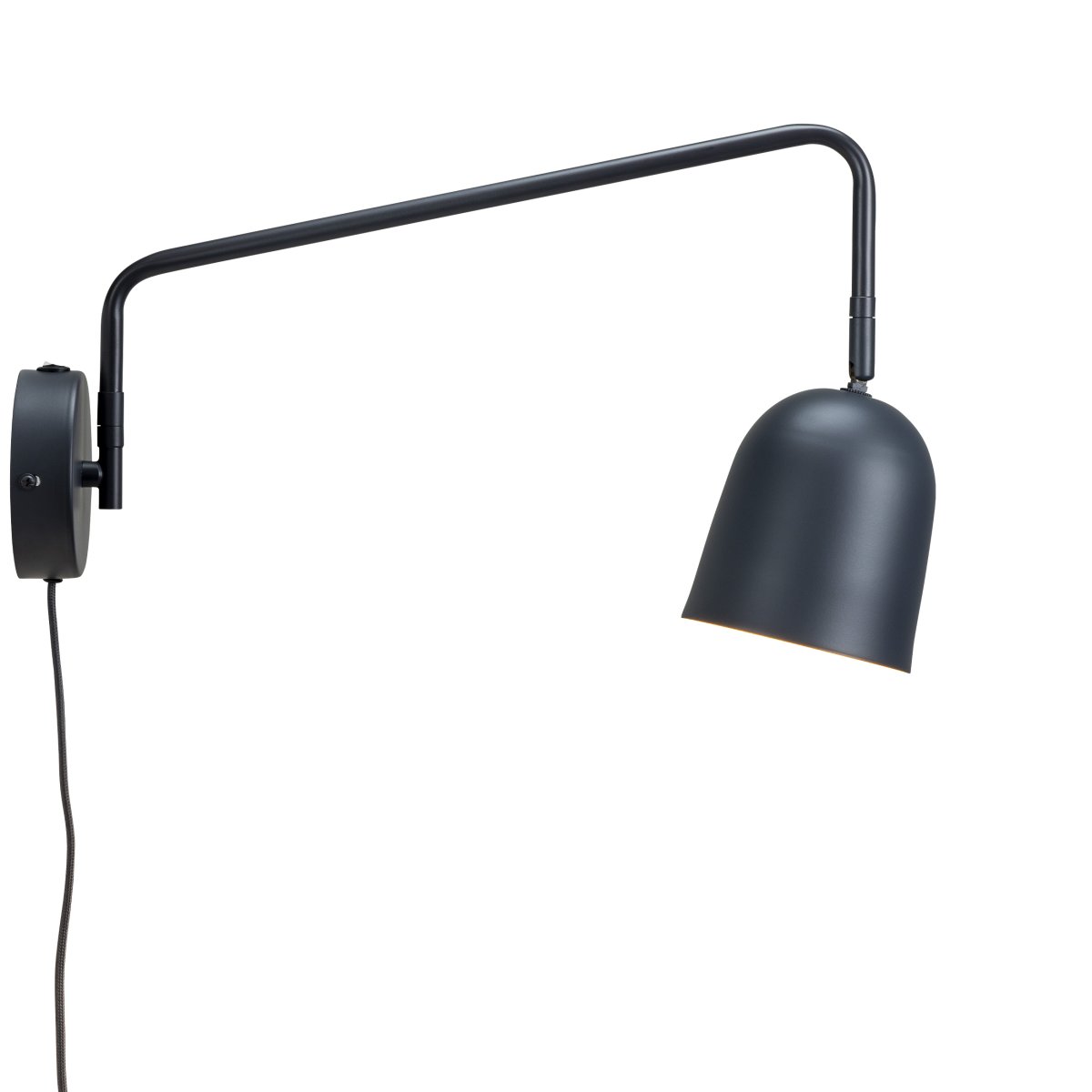 Manchester 45cm Grijs wandlamp Van Dyberg Larsen - De stroomonderbreker bevindt zich op de muurbevestiging en het snoer kan worden losgekoppeld als de lamp rechtstreeks op een fitting moet worden aangesloten.